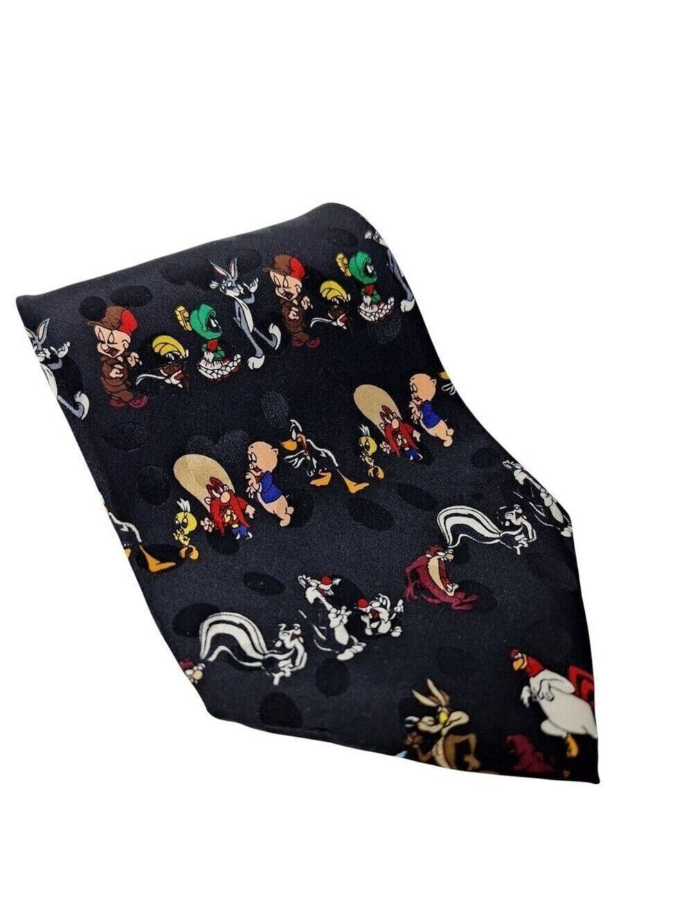 1994 Looney Tunes Bugs Bunny Daffy Duck Silk Necktie